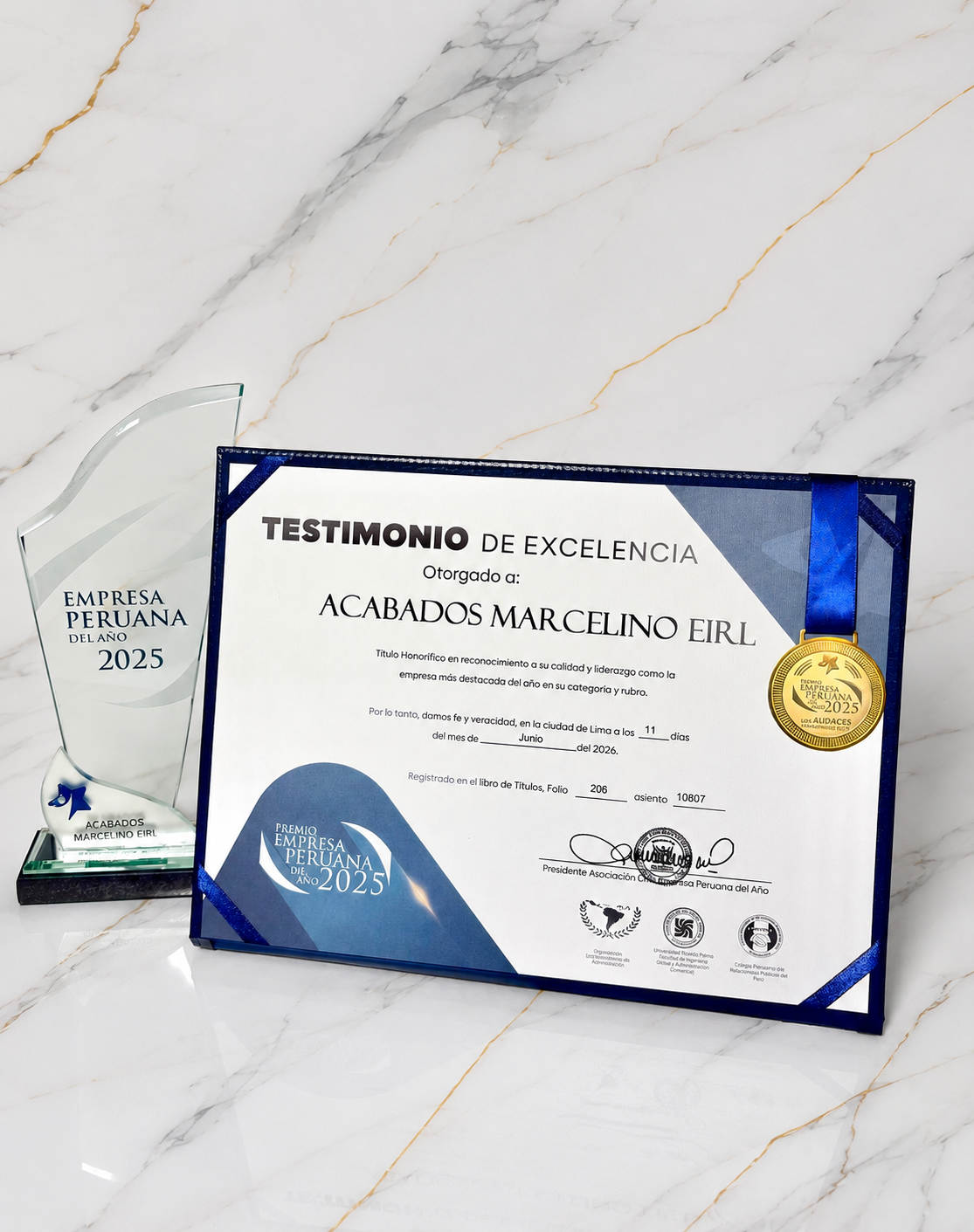 Testimonio de Excelencia — Acabados Marcelino EIRL · Empresa Peruana del Año 2025